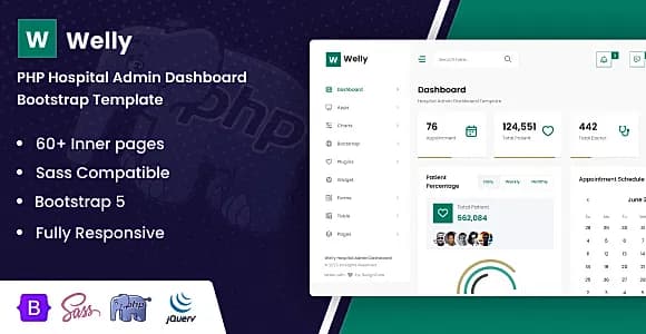 Welly - PHP Hospital Admin Dashboard Bootstrap Template