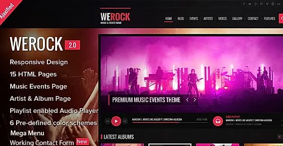 WeRock - Ajax Music Radio Streaming & Event HTML Template