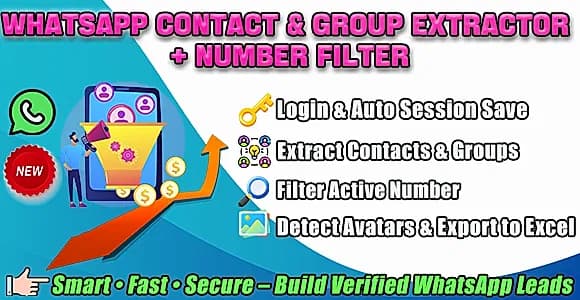 WhatsApp Contact & Group Extractor + Number Filter