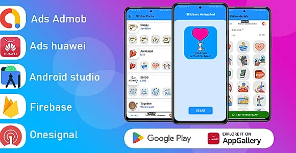 Whatsapp Sticker App (Offline) with Admob and Huawei