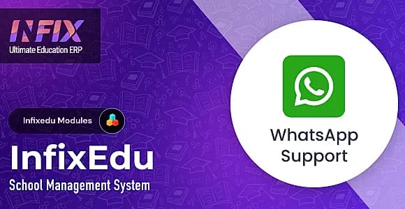 Whatsapp Support Module | InfixEdu School - School Management System Software