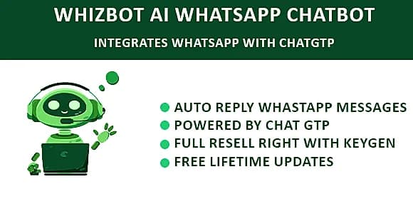 WhizBot AI ChatBot (With ChatGPT & Whatsapp  )