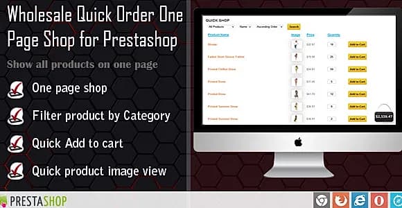 Wholesale Quick Order One Page Shop for Prestashop