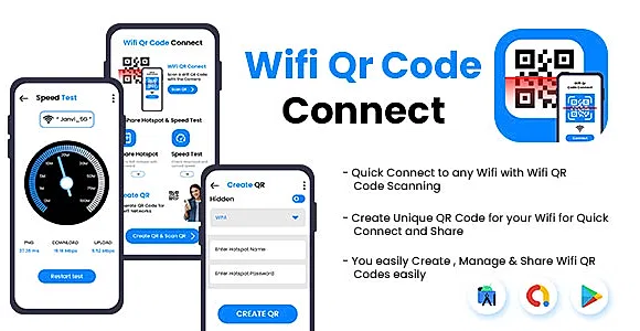 Wifi Qr Code Connect - Password Scanner - QR WiFi - Barcode Reader - Hotspot - connect Wi-Fi