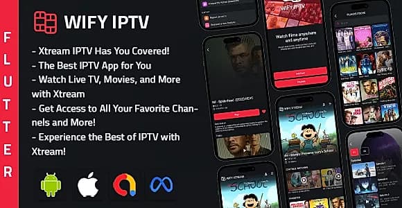 WIFY IPTV Mobile Xtream player Multiple format & ad network
