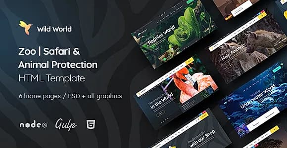 WildWorld - Zoo | Safari & Animal Protection Environment HTML Template