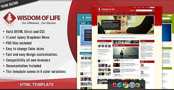 Wisdom of Life - HTML Template + PHP Contact Form