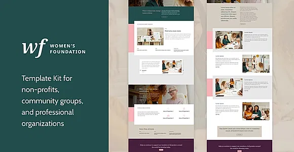 Women’s Foundation | Non-Profit WordPress Elementor Template Kit