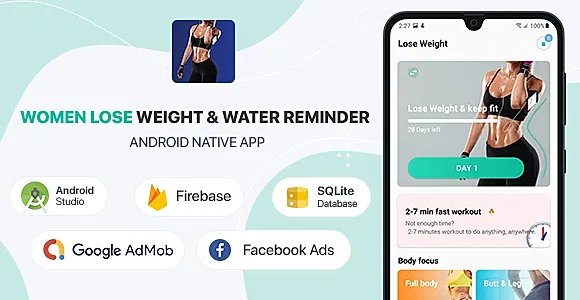 Women Lose Weight & Water Reminder - Android (Kotlin)