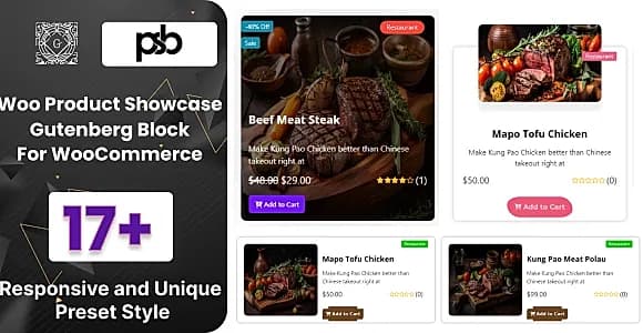 Woo Product Showcase Block WordPress Plugin