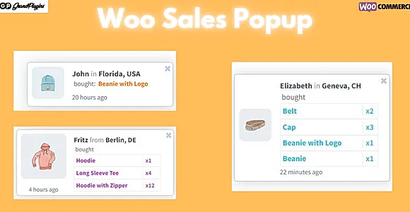 Woo Sales Popup [GrandPlugins][Envato] WordPress Plugin