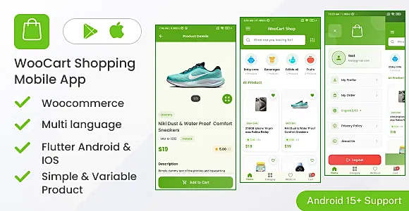 WooCart - Build any woocommerce to mobile app Android & IOS (Flutter)