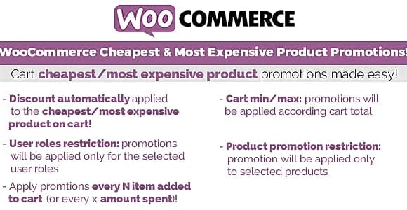 WooCommerce Cheapest & Most Expensive Product Promotions! WordPress Plugin