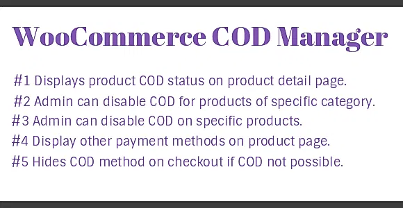 WooCommerce COD Manager WordPress Plugin
