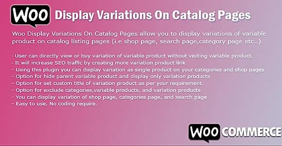 Woocommerce Display Variations On Catalog Pages WordPress Plugin