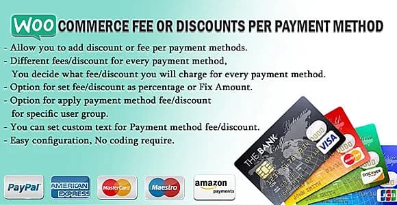 WooCommerce Fee Or Discounts Per Payment Method WordPress Plugin