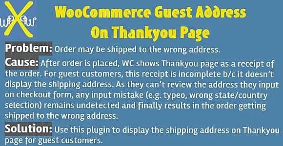 WooCommerce Guest Address On Thankyou Page