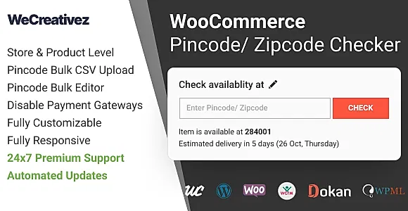 WooCommerce Pincode/ Zipcode Checker