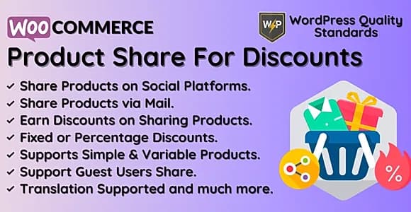 WooCommerce Product Share For Discounts WordPress Plugin