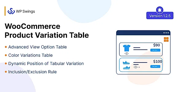 WooCommerce Product Variation Table WordPress Plugin