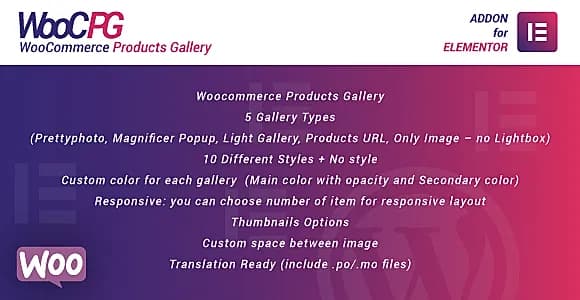 WooCommerce Products Gallery for Elementor WordPress Plugin