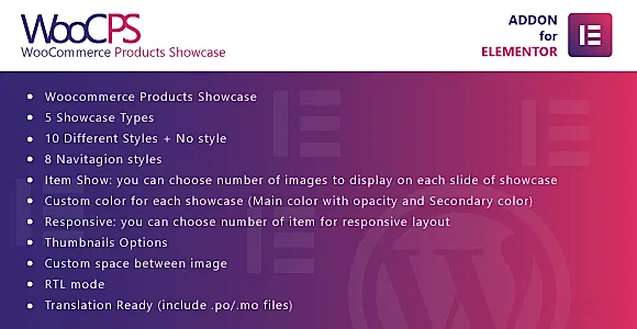 WooCommerce Products Showcase for Elementor WordPress Plugin