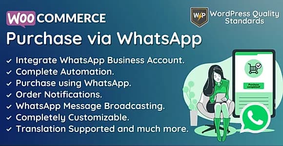 WooCommerce Purchase via WhatsApp WordPress Plugin