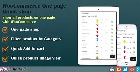 WooCommerce Quick Order One Page Shop