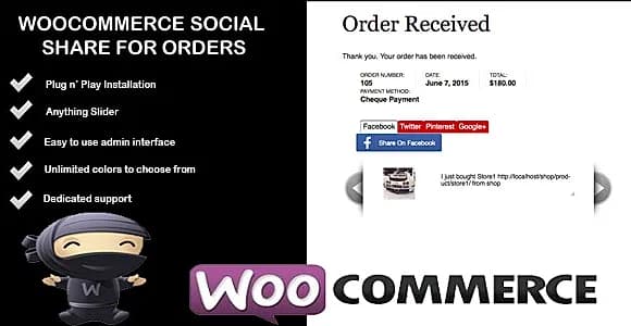 Woocommerce Social Share For Orders