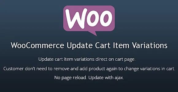 WooCommerce Update Cart Item Variations WordPress Plugin