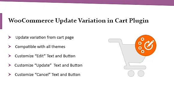 WooCommerce Update Variations in Cart Plugin