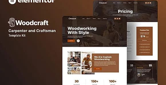 Woodcraft - Carpenter & Craftsman Elementor Template Kit