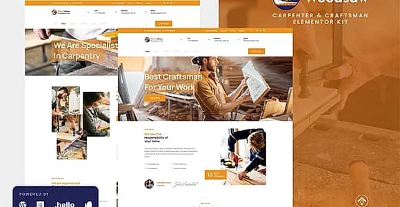 Woodsaw - Carpenter & Craftsman Elementor Template Kit