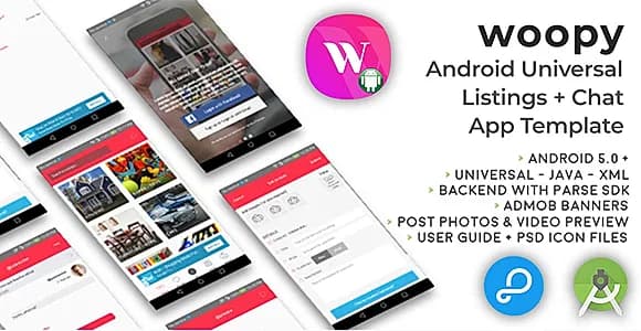 woopy | Android Universal Listings + Chat App Template