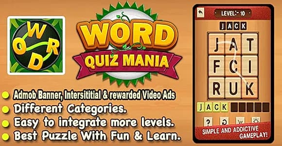 Word Puzzle Mania + Best Word Trivia Puzzle Game + Ready For Publish
