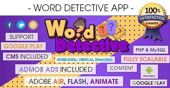 Word Search Detective App With CMS & Ads - Android