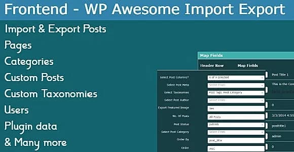 WordPress Awesome Import Export Frontend WordPress Plugin