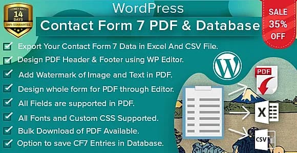 Wordpress Contact Form 7 PDF WordPress Plugin