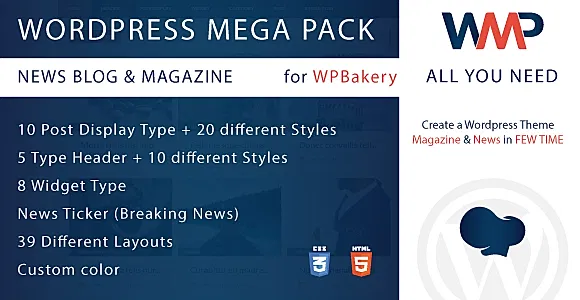 Wordpress Mega Pack for Visual Composer WordPress Plugin