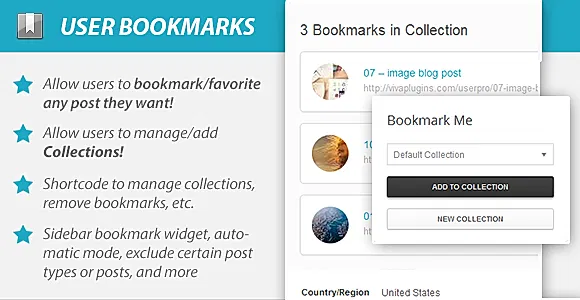 WordPress User Bookmarks plugin for UserPro WordPress Plugin