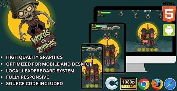 WordsVsZombies Educational Game(Construct 3)