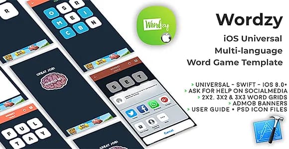 Wordzy | iOS Universal Multi-Language Word Game Template  (Swift)