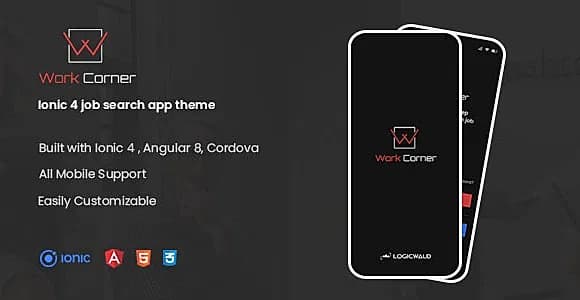 Work Corner - Ionic 4 job search app theme
