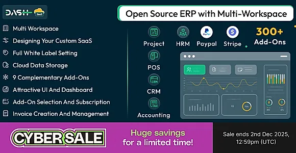 WorkDo Dash SaaS - Open Source ERP with Multi-Workspace