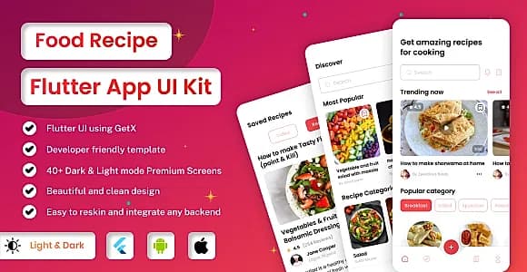 World Food Recipe | Food Recipes  | Flutter iOS/Android App Template