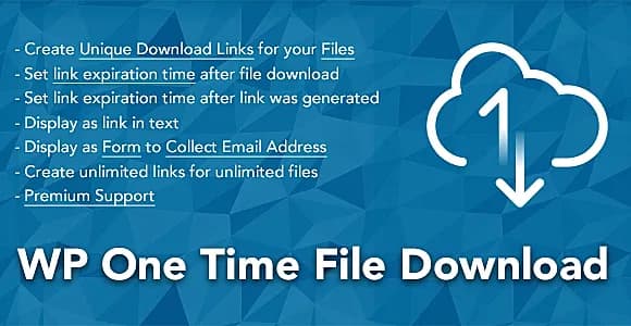 WP One Time File Download WordPress Plugin