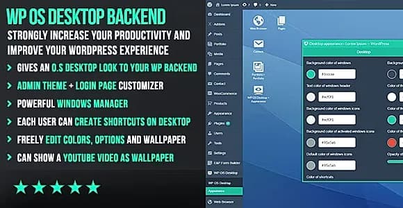 WP OS Backend Desktop WordPress Plugin