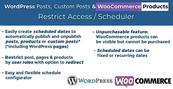 WP Posts & WC Products Restrict Access / Scheduler WordPress Plugin