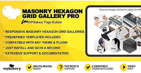 WPBakery Masonry Hexagon Grid Gallery Pro WordPress Plugin