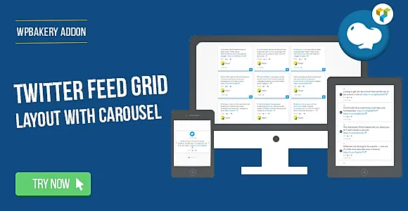 WPBakery Page Builder - Twitter Feed Grid With Carousel WordPress Plugin